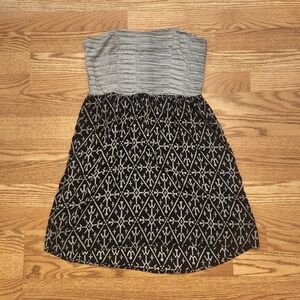 EUC Roxy Black and White Striped Strapless Dress, Size L